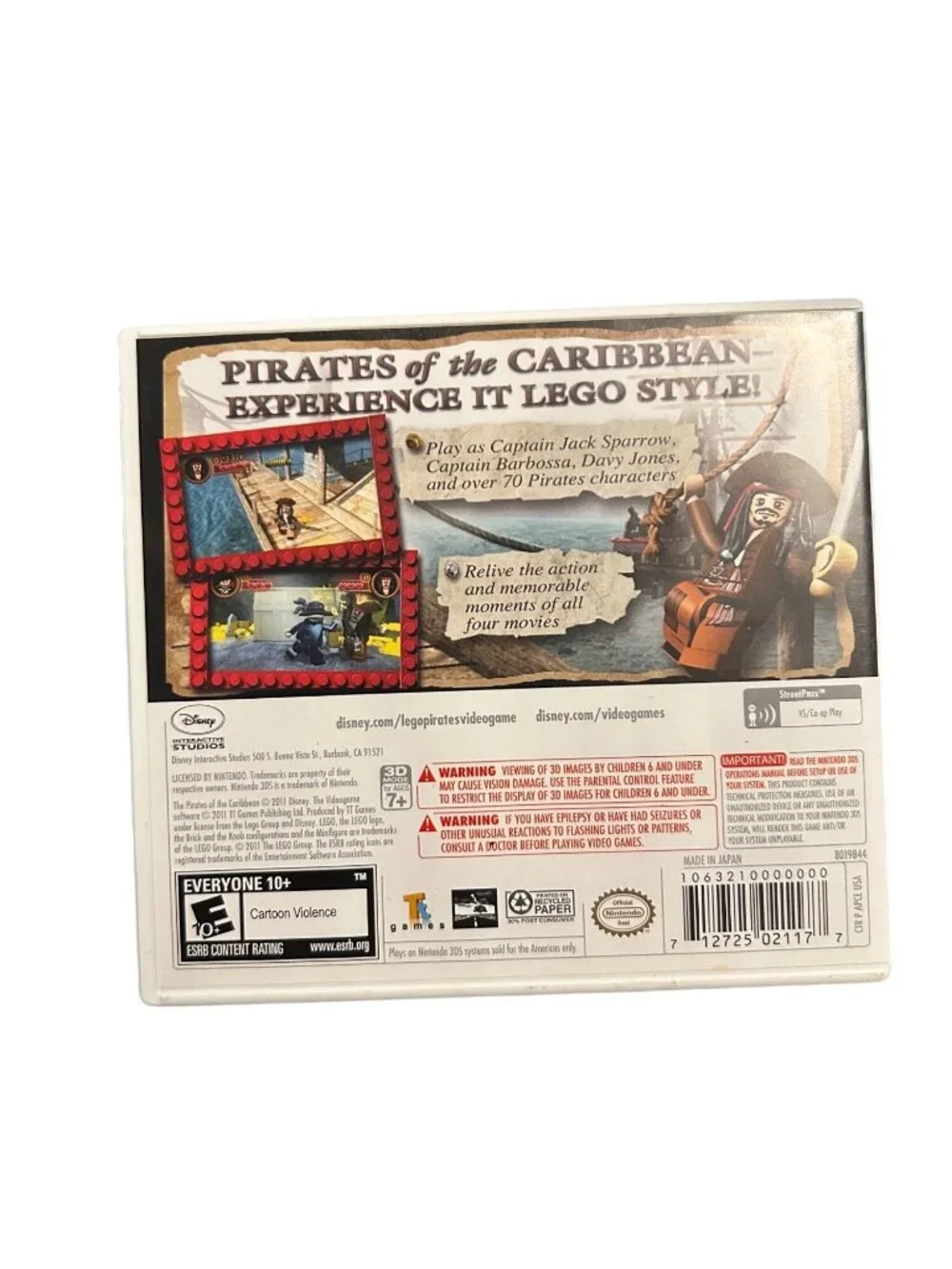 LEGO Pirates Of The Caribbean Nintendo 3DS Video Game Complete With Manual